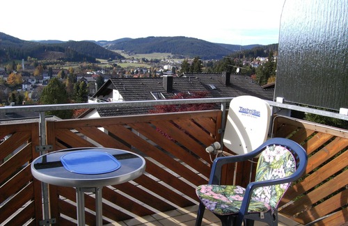 Neustadt Appartement | Panoramic view over Titisee-Neustadt in 2-room top floor apartment with balcony