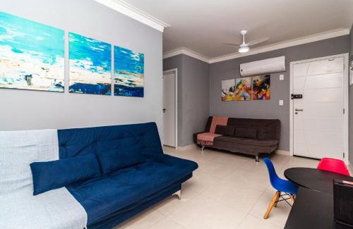 Boqueirao Appartement | Piemax Praia Grande - 100m PRAIA do BOQUEIRÃO e CENTRO - Vista MAR - Varanda GOURMET com CHURRASQUEIRA privativa - AR CONDICIONADO em todos os ambientes - Wi-Fi 600 Mbps - HOME OFFICE- Vaga de Garagem - Acomoda até 6 pessoas