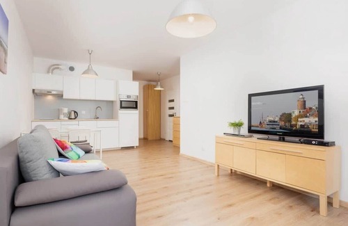 Kolobrzeg Appartement | Appartement Polanki Park 108 avec chambre et balcon