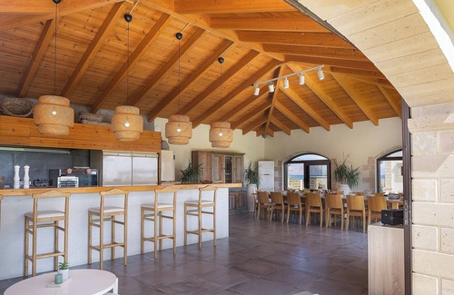 Kavros Villa | Résidence en front de mer avec personnel sur une plage de sable avec piscine privée de 150 m²