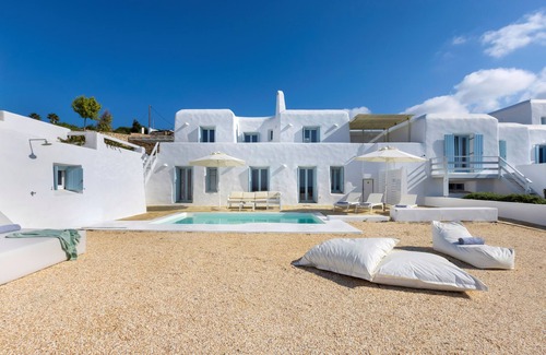 Nea Cryssi Akti Villa | Thea Villas 2, vue panoramique à couper le souffle sur la mer et le coucher du soleil, piscine privée