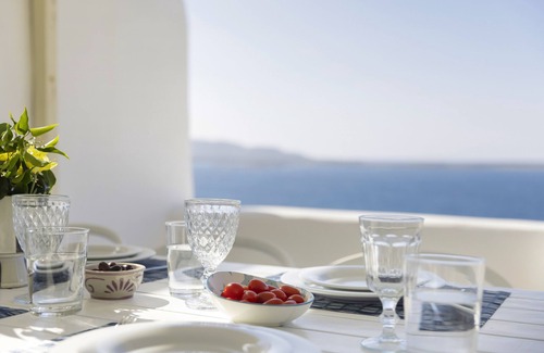 Nea Cryssi Akti Villa | Thea Villas 2, vue panoramique à couper le souffle sur la mer et le coucher du soleil, piscine privée