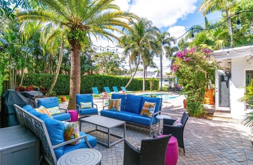 Lake Ida Shores Maison | Paradis tropical rénové de concepteur dans la plage de lac Ida Delray W / piscine chauffée