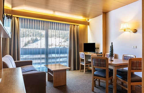 San Giovanni di Fassa Appartement | "Residence Anda Appartamento 42" with Views of the Dolomite Peaks, Shared Indoor Pool & Jacuzzi