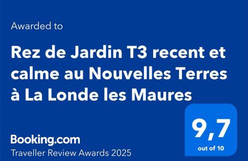 La Londe-les-Maures Appartement | Rez de Jardin T3 recent et calme au Nouvelles Terres à La Londe les Maures