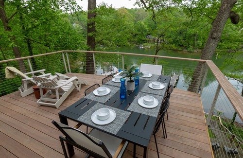 Arnold Maison | Riverfront home with multiple decks, central AC, washer/dryer - two dogs OK