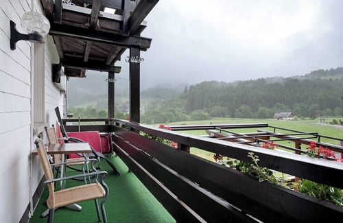 Bernau Appartement | Chambre 'Doppelzimmer 3' avec vue sur la montagne, balcon et Wi-Fi