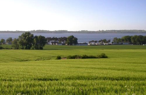 Rakow Appartement | Rotes Strandhaus mit Boot am Salzhaff, 50m zum Strand