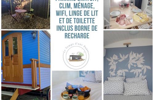 Montmerle-sur-Saone Lit Et Petit-Déjeuner | Roulotte Authentique 'Le Temps d une Pause" en face du Beaujolais - Climatisation et Borne recharge véhicule électrique
