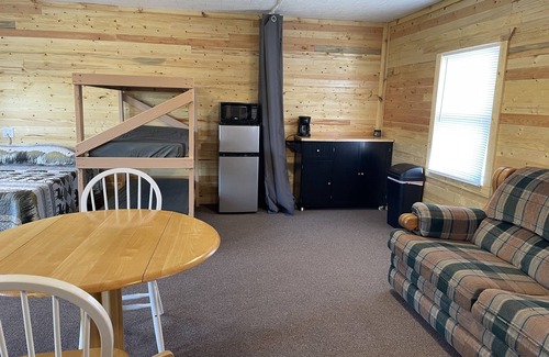 Moscow Cabine | Rustic Sleeping Cabin #11 is a one room cabin that is 24 X 20, no water in cabin