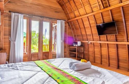 Kintamani Lit Et Petit-Déjeuner | Sandan Agsro Resort Bungalow Kamar Kayu