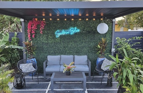 Delray Beach Maison | Santorini Blue Beach House - Brand new heated pool with backyard oasis!