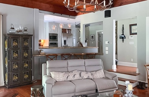 Hampton Falls Maison | Seacoast home with private pool, sunroom, patio, grill, firepit, & fireplace