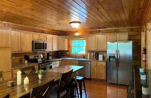 White Haven Cabine | Secluded, Bachelor parties, Pocono Cabin over Lehigh River, sleeps 20, hot tub