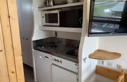 Arc-2000 Appartement | Al pie de los comercios, 4.o piso, vista pistas, balcón, tv, 22m², Les Arcs
