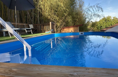 Bazens Maison | Sleeps 4 ideal for 2 couples own pool,hot tub 2 gites side by side