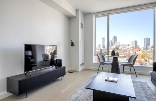 Shawmut Appartement | South End Studio w WD Gym nr Whole Foods BOS-870