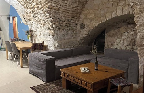 Safed Old City Maison | Spacious Family home with huge patio steps above HaAri and amazing view of Meron