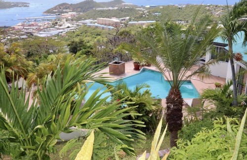 Estate Solberg Villa | Spectacular View of St Thomas Harbor from both floors & Pool at Bettye’s Villa.