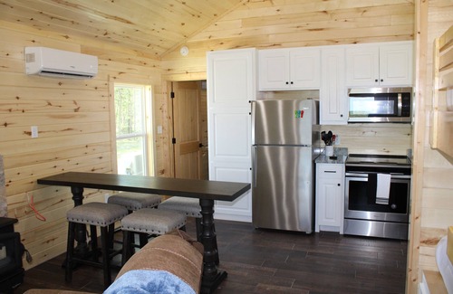 Shreveport Cabine | Stone Cabin with Hot Tub & Spectacular View at God's Country Resort
