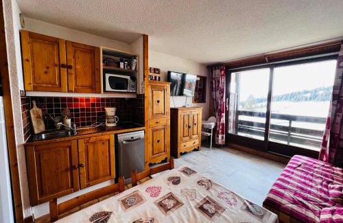 Les Saisies Appartement | Studio cabine cosy aux Saisies, sud, 4 pers, skis aux pieds, proche ESF, tout équipé - FR-1-293-169