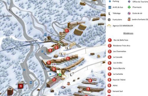 Arc-1600 Appartement | Studio cabine 5 personnes à Arc 1600, ski aux pieds, proche commerces, wifi gratuit - FR-1-411-361