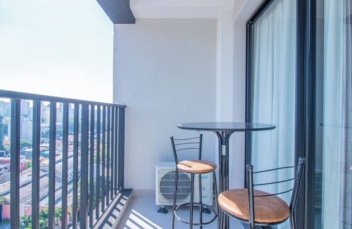 Santo Amaro Appartement | Studio elegante com varanda e ótima localização