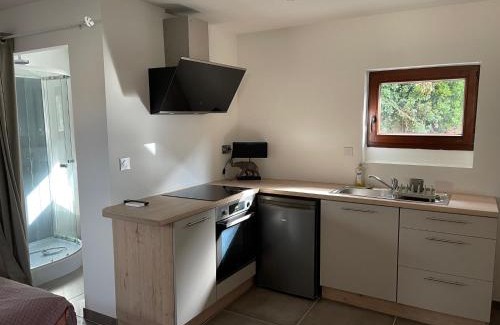 Restinclieres Appartement | Studio indépendant - Terrasse et piscine en été