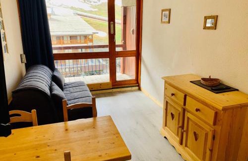 Arc-2000 Appartement | Studio ski aux pieds pour 3 pers, balcon sud - FR-1-411-458