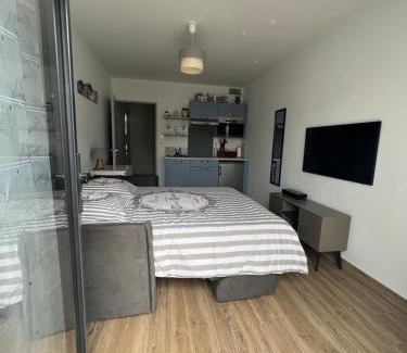 Angoulins Appartement | Studio tout confort climatisé avec jardinet, en centre bourg, proche plage, mer, La Rochelle et Chatelaillon