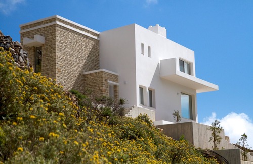 Agios Vasileios Villa | Villa élégante et contemporaine de 3 chambres, avec grande piscine et vue imprenable sur la mer