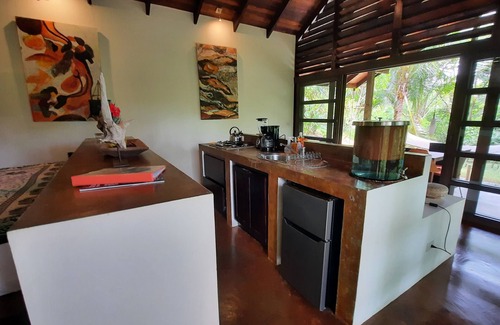 Ballena Maison | Salon ouvert élégant, salle de bains de jardin, refuge pour les jeunes mariés et les amoureux de la nature