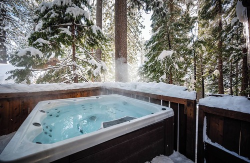Tahoe Tavern Maison | Stylish Redwood Home with Hot Tub and Private Beach Access