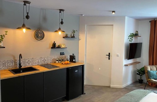 Eyrans Appartement | Suite Garonne - baignoire balnéo duo à bulles - Luxe et charme - climatisation