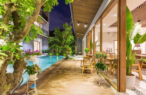 An Hai Đong Hôtel | Studio de luxe Tam House avec piscine, cuisine et petit-déjeuner