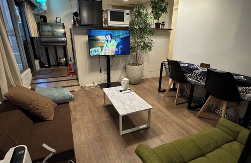 Nishi-Shinjuku Appartement | Terrace, room with full kitchen. 3-minute walk from the station and within walking distance of the city center