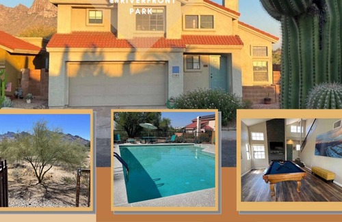 Oro Valley Maison | The Desert Oasis at #LambertPark: 4BD, Mountain Views, Gym, Pool & Spa, Pool Table, Cotton Bedding