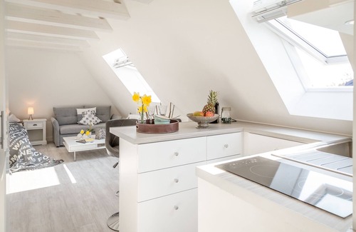 Tinnum Appartement | Au milieu du toit se trouve l'appartement Tessa avec sa transmission de lumière