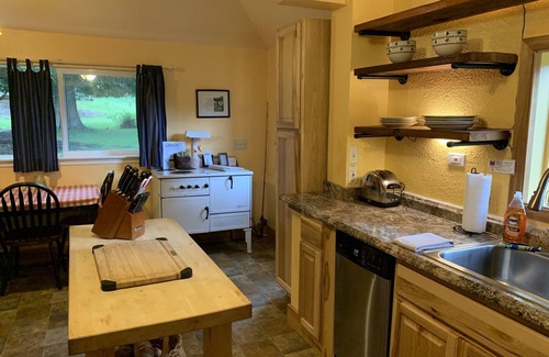Ashford Cabine | This historic cabin is just a few miles from Mt Rainier National Park. Pet friendly. Fish pond, pastures, old cedars, 11-acres. Private hot tub surrounded by grove of old cedars.