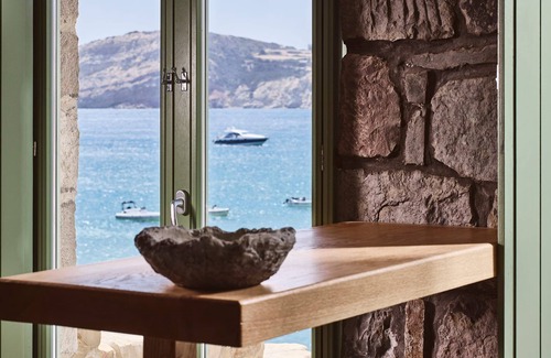 Milos Villa | Thrilling Milos Villa | Villa Sauron | 2 Bedrooms | Breathtaking Sea Views | Spacious Furnished Terrace with Shaded Outdoor Dining Area | Private Garden | Provatas