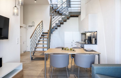 Wismar Appartement | Top apartment with gallery bedroom, roof terrace and unique harbor view - Krusespeicher