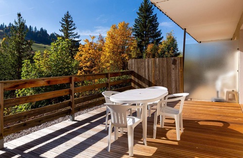 Le Grand-Bornand Appartement | Très belle terrasse face aux pistes pour cet appartement