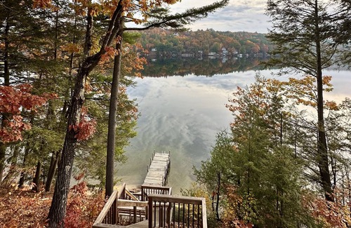 Alton Bay Maison | Two updated lakefront homes - dock with boat slip, game room, & screened porch