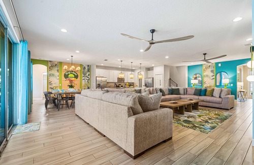 Loughman Maison | Under the Sea Bedroom, Tropical Game Room, Theater, Pool Table + Card Table: Key Lime Cove