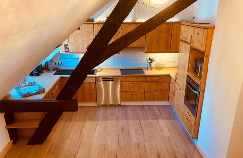 Hofgeismar Appartement | Vacation apartment with fireplace oak 125sqm, 4 bedrooms, max. for 10 persons
