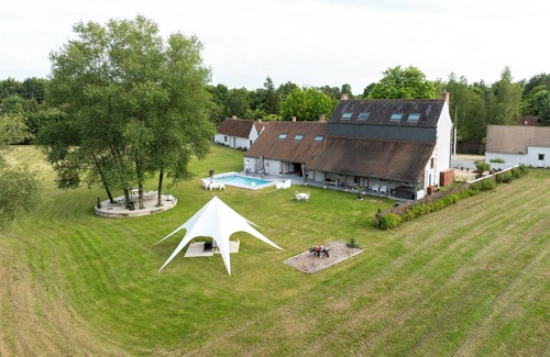 Langon Villa | Villa de Nocfond, luxe rural à 2h de Paris avec jacuzzi, sauna, piscine, clim