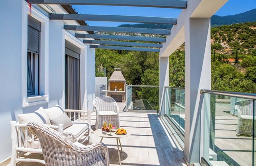 Leivathos Villa | Villa Terra - Cette villa comprend vue sur la mer, piscine privée et WIFI