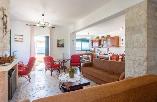 Vlachiana Villa | Villa Zeus: Large Private Pool, Sea Views, A/C, WiFi