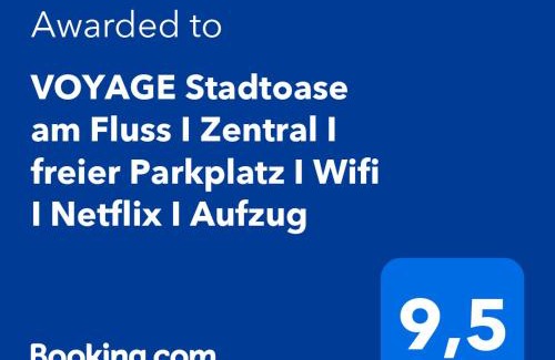 Kempten Appartement | VOYAGE Stadtoase am Fluss I Zentral I freier Parkplatz I Wifi I Netflix I Aufzug