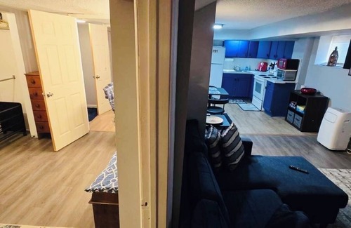 Troy Maison | Warm and cozy basement.